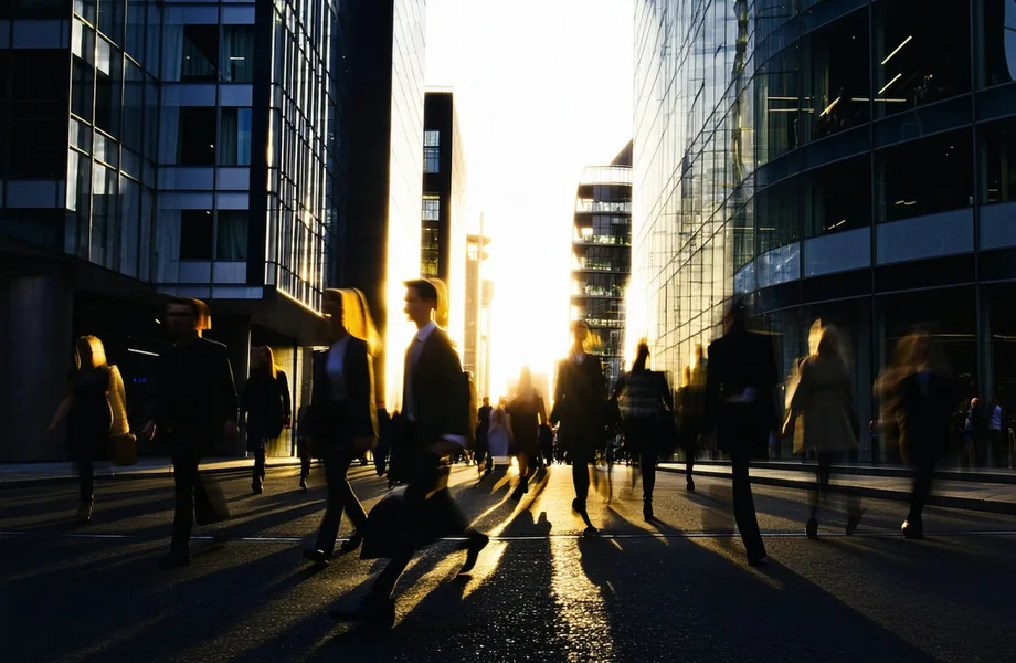 Diverse professionals in the City of London financial district, representing UK diaspora investors